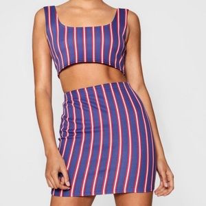 Daisy Stripe Crop & Mini Skirt Co-Ord